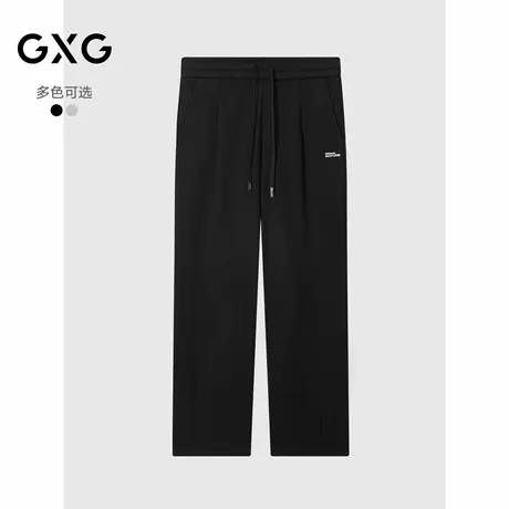 GXG男装 加绒针织直筒休闲裤通勤男士简约卫裤长裤 2024冬季品商品大图