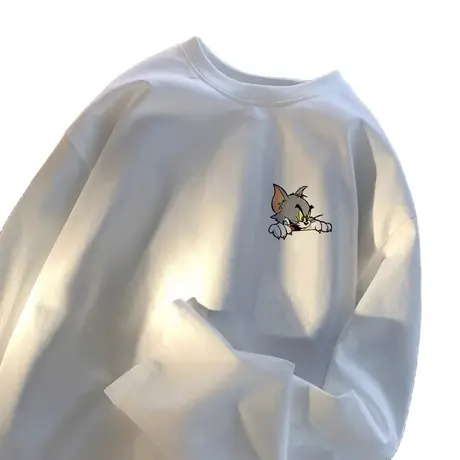 美式秋季纯棉长袖t恤打底衫女生2023款内搭上衣春秋款圆领青少女图片