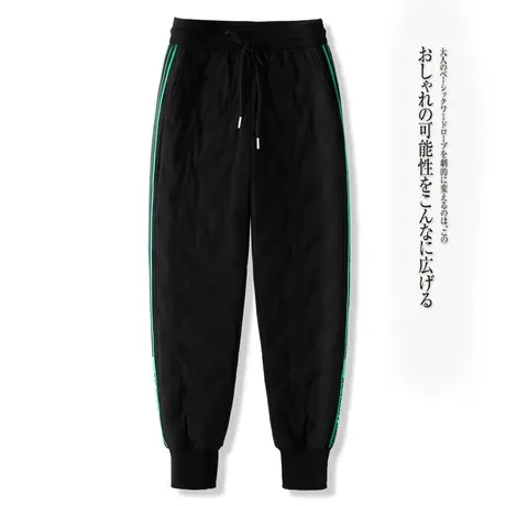 冬季羽绒裤女新款白鸭绒松紧高腰系带九分束脚裤高端外穿防寒棉裤图片