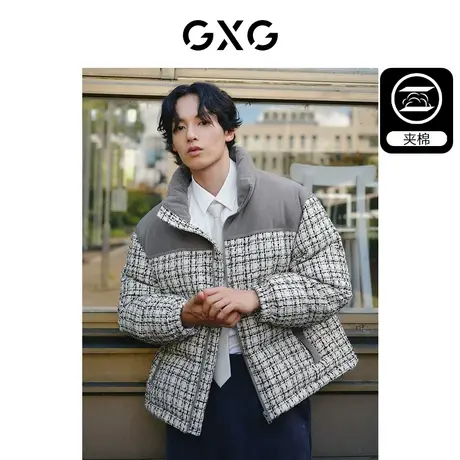 GXG男装 灯芯绒粗花拼接面料面包服棉服夹克外套 2023年冬季新品图片