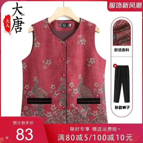 中老年人女装秋款马甲妈妈休闲装背心老人薄款坎肩奶奶外穿太太装图片