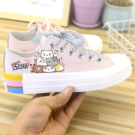 低帮帆布鞋街拍女生小白鞋子女鞋春夏季韩版学生板鞋球鞋透气星球商品大图