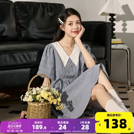 唐狮baby蓝裙子女夏季女装新款连衣裙女小个子质感高级感公主裙s2商品大图
