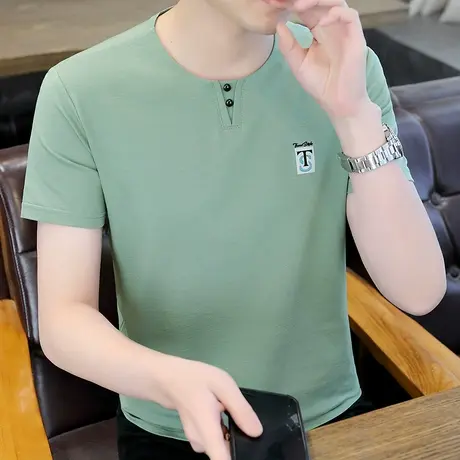 短袖t恤男2023新款夏季圆领男士半袖潮牌上衣青年百搭ins潮流体恤商品大图