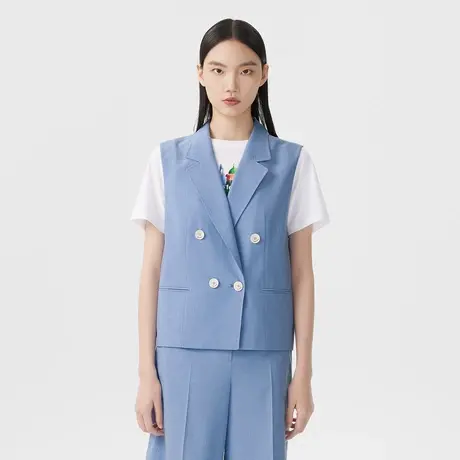 LANCY/朗姿春季新款无袖西装马甲高级感显瘦通勤上衣女图片