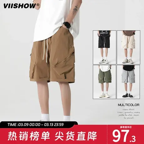 VIISHOW日系工装短裤男夏季潮牌ins直筒宽松休闲五分运动中裤薄商品大图