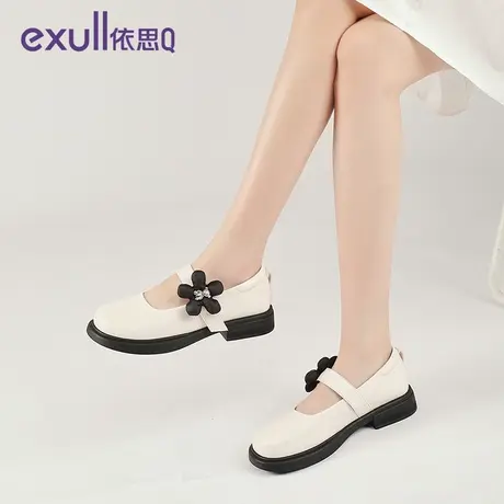 依思q2023秋季新款玛丽珍鞋女浅口单鞋一脚蹬法式乐福鞋小皮鞋商品大图