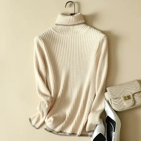 高领毛衣打底衫女士秋冬洋气2023年新款爆款加厚内搭长袖针织上衣商品大图