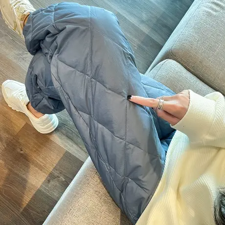 羽绒裤女外穿时尚冬季高腰宽松显瘦加厚保暖束脚开叉休闲灯笼裤子图片