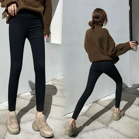 高腰打底裤女外穿春秋款2023新款显瘦黑色弹力紧身小脚铅笔魔术裤商品大图