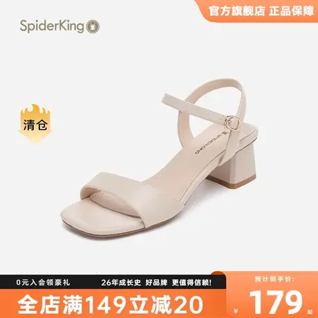 蜘蛛王女凉鞋2023秋季新款一字仙女风罗马时尚百搭露趾粗跟高跟鞋商品大图