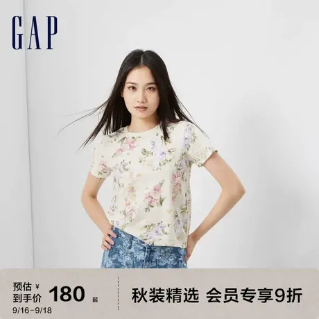 【LOVE SHACK FANCY】Gap女装秋季2023新款短袖T恤798459休闲上衣图片