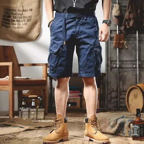 夏季休闲工装短裤男宽松潮牌ins大码五分裤潮流百搭薄款中裤马裤商品大图