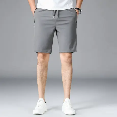 短裤男夏季薄款直筒宽松冰丝速干男士五分休闲裤潮牌外穿运动裤子商品大图