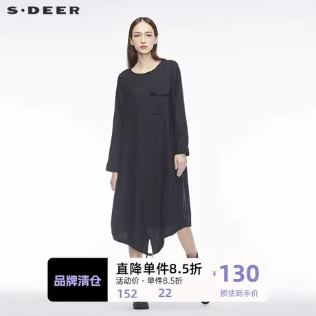 sdeer圣迪奥独特设计感高级感连衣裙成熟温柔风 女装S18381240图片