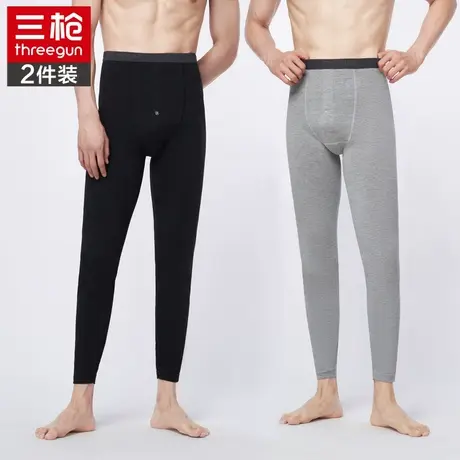 三枪秋冬男棉质睡裤休闲长裤居家防寒打底紧身薄款弹力透气秋裤图片