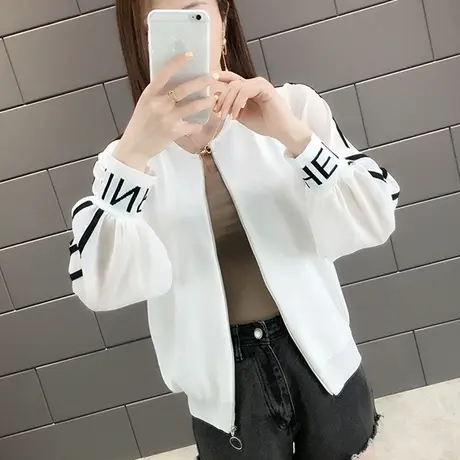 冰丝针织开衫女夏2023年新款防晒衣外套女春夏薄款雪纺袖外搭女装商品大图