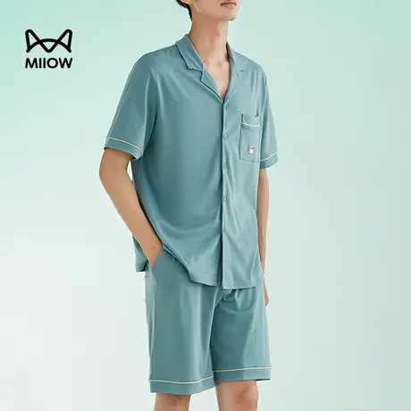 猫人青少年睡衣男士纯棉夏款2023新款男生短袖短裤全棉家居服套装图片