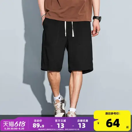 唐狮2025夏季新款男士休闲短裤抽绳五分裤宽松运动直筒裤子小细节商品大图