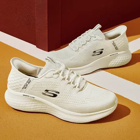 Skechers斯凯奇闪穿鞋夏季男鞋跑步鞋厚底缓震休闲运动鞋一脚蹬商品大图