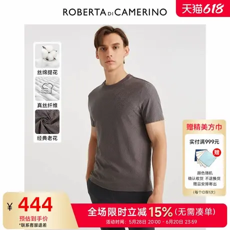 [桑蚕丝]ROBERTA诺贝达男装男士短袖T恤夏季新款休闲短袖T恤男商品大图