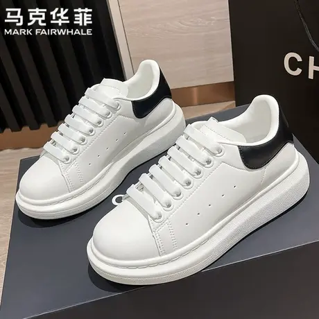 马克华菲官方旗舰店板鞋男2025新款春季厚底内增高麦昆情侣小白鞋图片