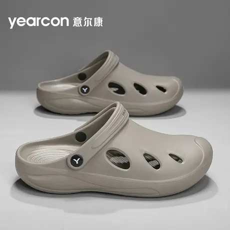 意尔康洞洞鞋男款2025新款夏季外穿防滑包头拖鞋轻便软底沙滩凉鞋商品大图