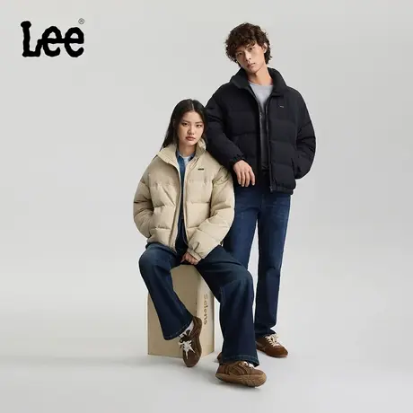 Lee25秋冬新品舒适版立领小Logo徽标男女同款面包羽绒服休闲潮商品大图
