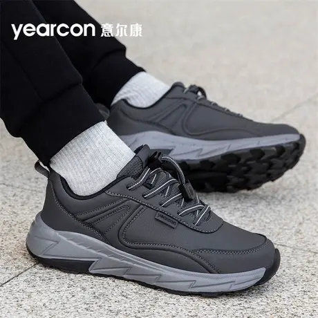 意尔康老人鞋男秋冬防水防滑软底爸爸鞋轻便健步休闲中老年运动鞋商品大图