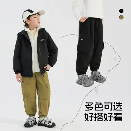 雪中飞童装儿童裤子男童2026新款春秋运动裤女童加厚保暖休闲裤子图片