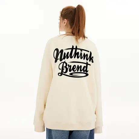 Nuthink宽松大码美式潮流vibe字母圆领卫衣男中性风潮牌上衣春季商品大图