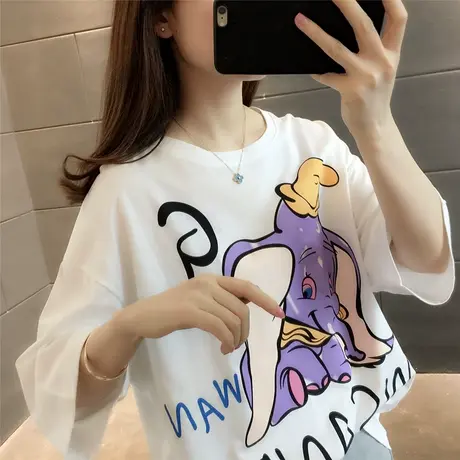 夏季卡通减龄百搭t恤女2023年新款春夏韩版宽松长袖打底衫ins潮牌图片