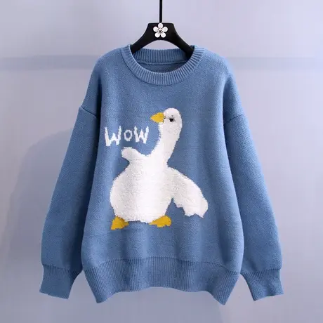 日系毛衣女秋冬外穿套头毛线衣2023新款爆款可爱加厚打底针织上衣商品大图