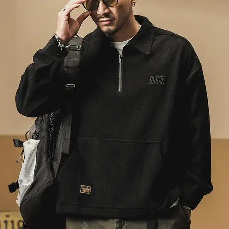 外套男春秋时尚工装POLO衫长袖百搭纯棉春秋季男装外套潮流POLO衫商品大图