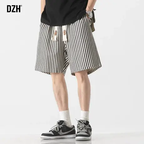 男士条纹裤子男短裤运动夏季薄款2023新款休闲五分裤潮牌ins宽松商品大图