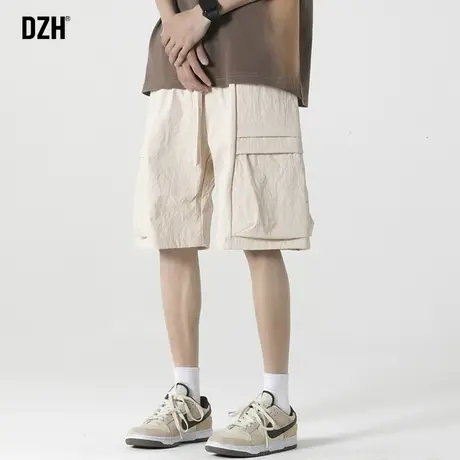 男士速干短裤男款夏季卡其色工装裤潮牌五分裤男宽松大裤衩沙滩裤商品大图