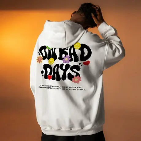 Nuthink美式加绒加厚连帽卫衣男宽松潮流oversize大码春季外套潮商品大图