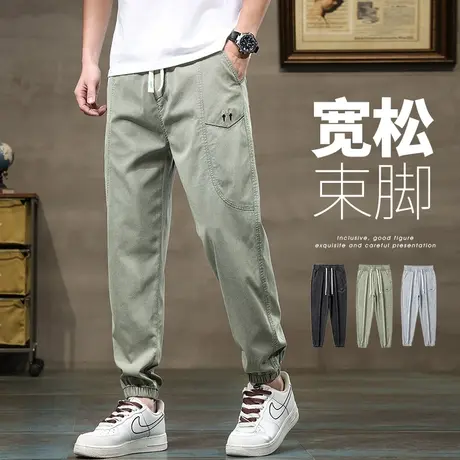 夏季薄款潮牌痞帅气工装休闲裤男生束腿九分学生青少年男裤子男士商品大图