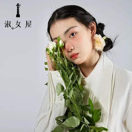 淑女屋2022官方正品女士衬衫衬衣长袖白色灯笼袖衬衣2号图片