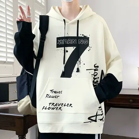 外套男潮高级感卫衣春秋款新款休闲宽松男生穿搭2024春季潮流衣服商品大图