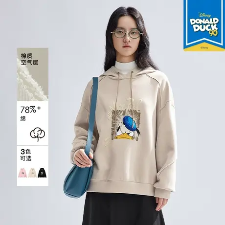 播迪士尼唐老鸭系列商场同款2024新款慵懒宽松连帽卫衣BDR1VD0223图片