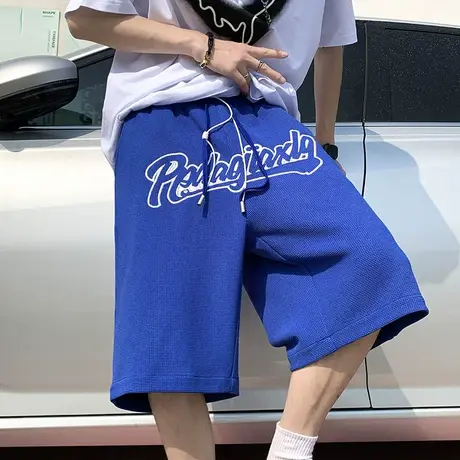 夏季薄款运动短裤男ins潮牌宽松沙滩裤韩版字母休闲青年五分裤子商品大图