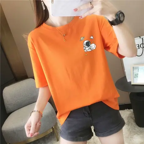 网红情侣装夏季装短袖小众设计感2023新款潮流宽松衣服inst恤半袖商品大图