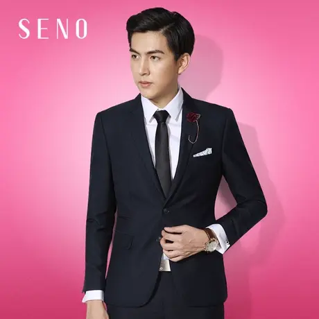 SENOSeno新款男商务正装西装婚庆礼服西服暗格纹单西图片