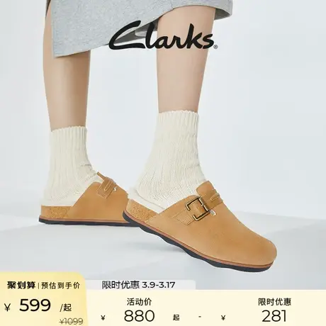 Clarks其乐女鞋慵懒穆勒鞋舒适加绒一脚蹬懒人鞋拖鞋女图片