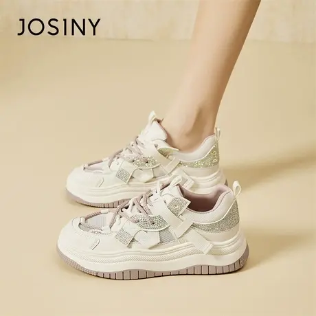 Josiny/卓诗尼厚底板鞋女2024春季新款爆款复古女鞋运动休闲鞋子商品大图
