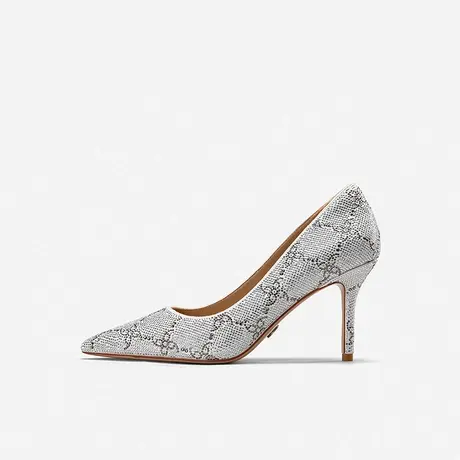 Nine West/玖熙2022年冬季新款高跟鞋印花闪钻时尚宴会轻奢单鞋女图片