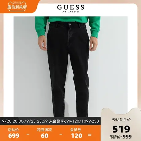 GUESS款男士水洗垂体学院风牛仔裤-X2BA33W55R0图片