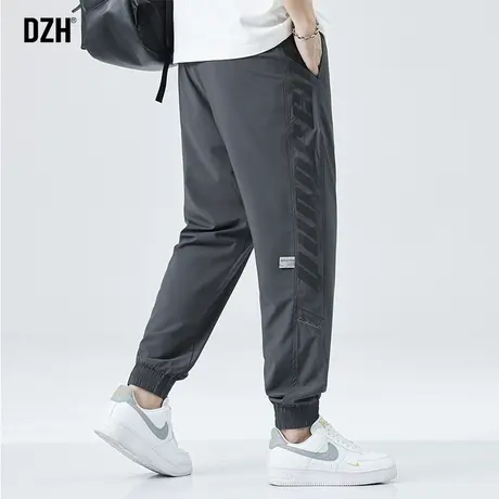 男士弹力休闲裤男春夏大码灰色束脚运动裤2023年新款裤子美式高街商品大图