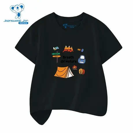 XD真维斯男童春季新款露营印花卡通休闲时尚百搭简约短袖T恤商品大图